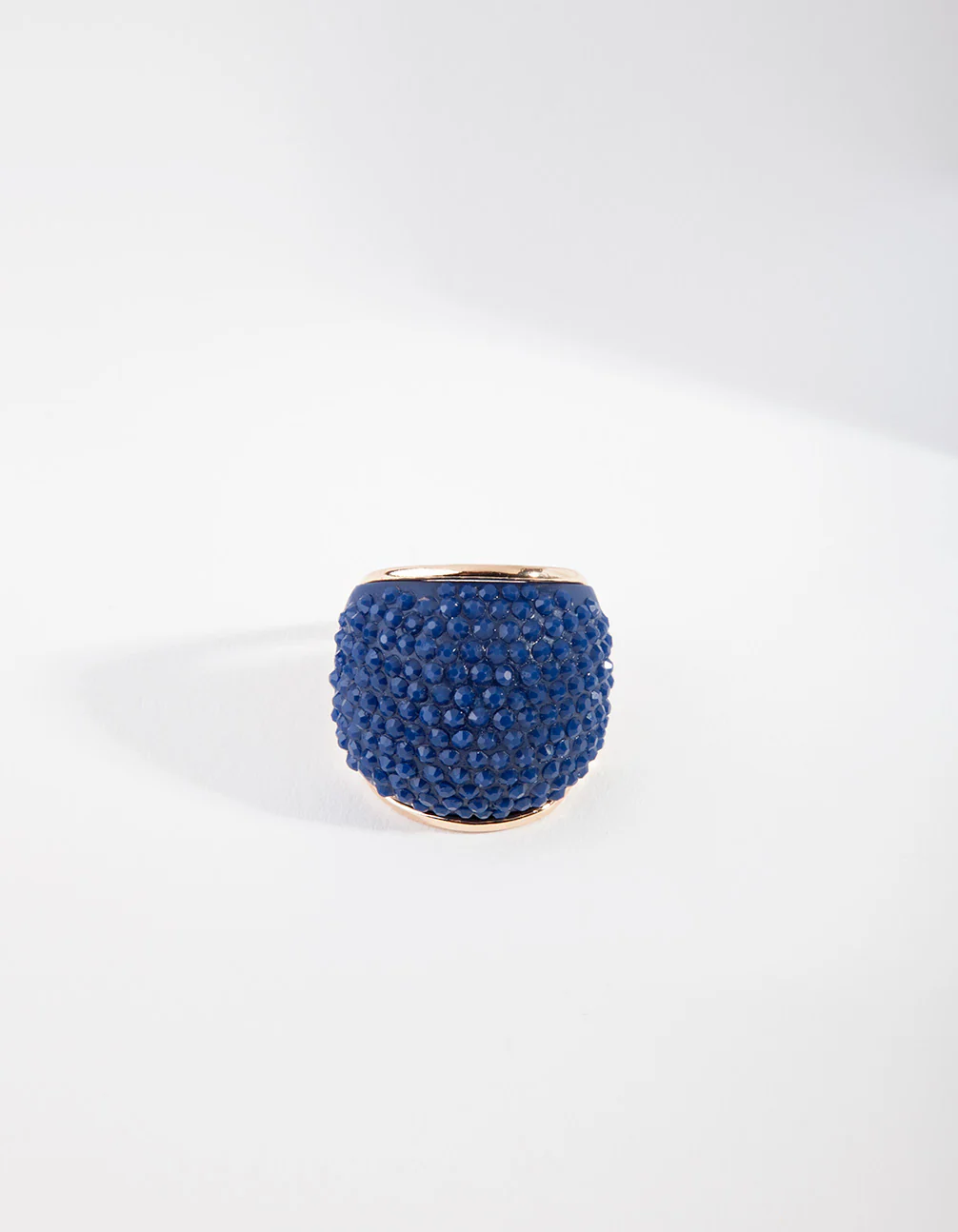 Gold Blue Pave Dome Ring - Image 3