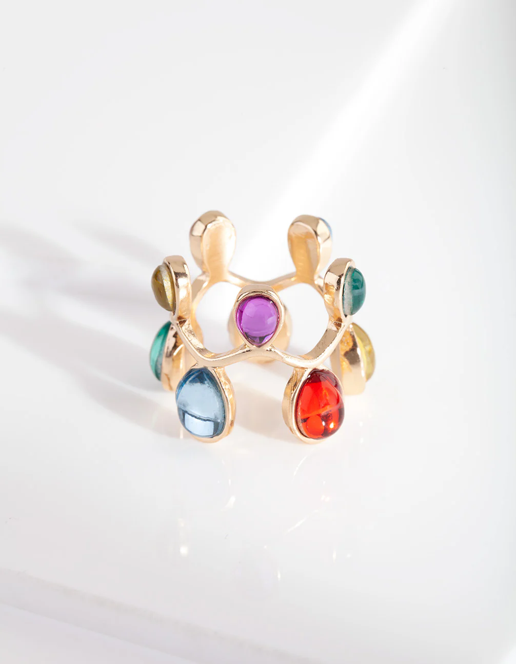 Gold Multi Gem Loop Ring - Image 2