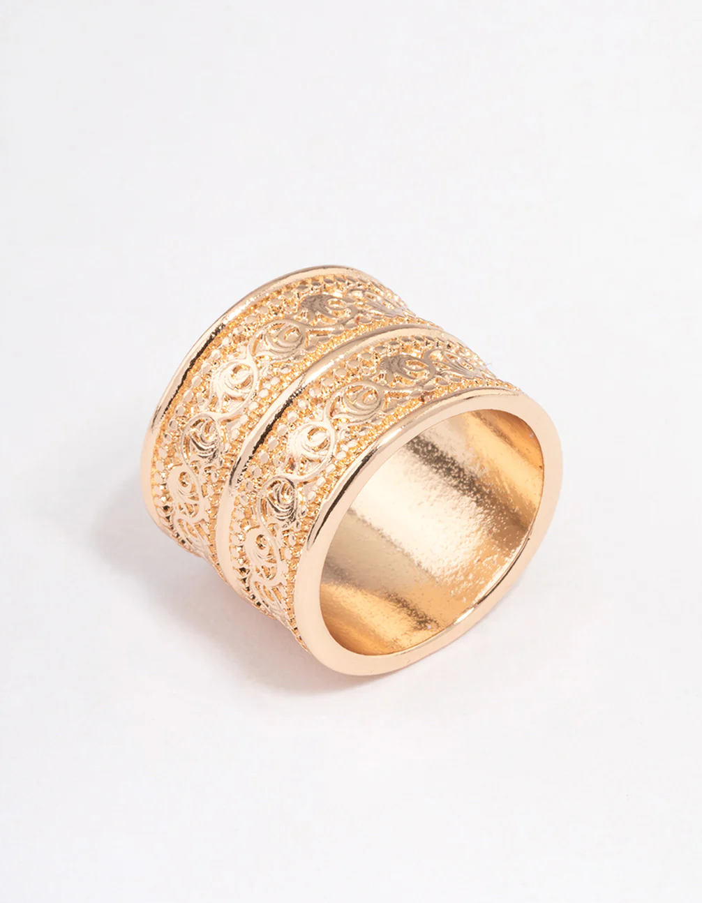 Gold Double Stack Filigree Ring - Image 2