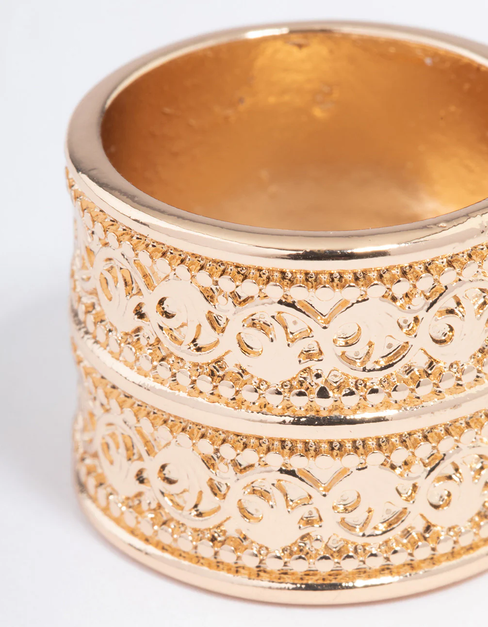 Gold Double Stack Filigree Ring - Image 3