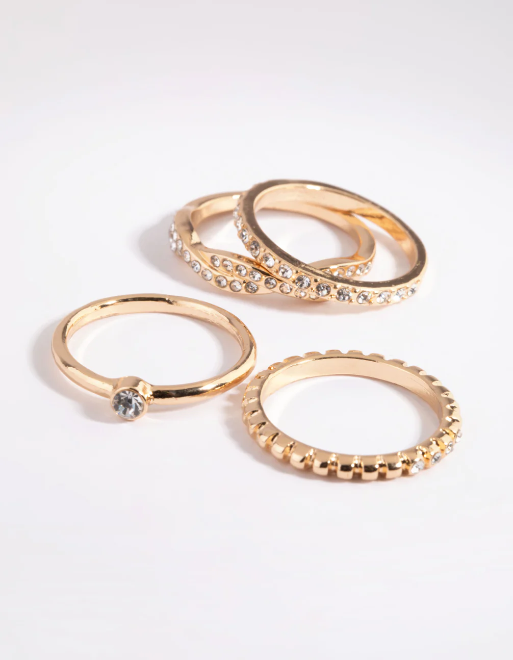 Gold Diamante Ring Stack Pack - Image 3