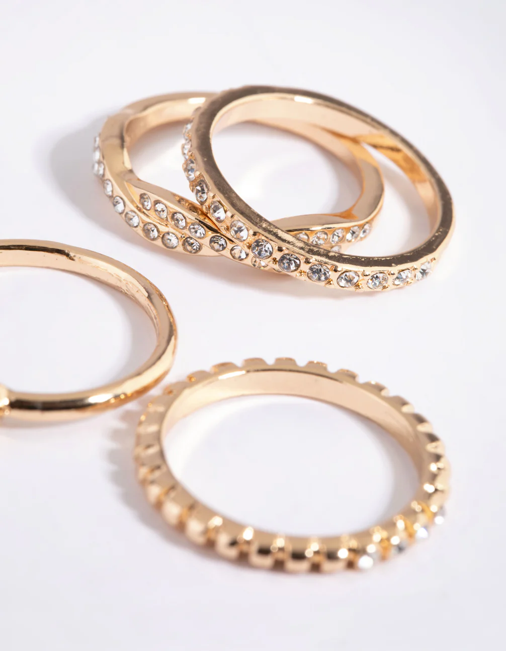 Gold Diamante Ring Stack Pack - Image 4