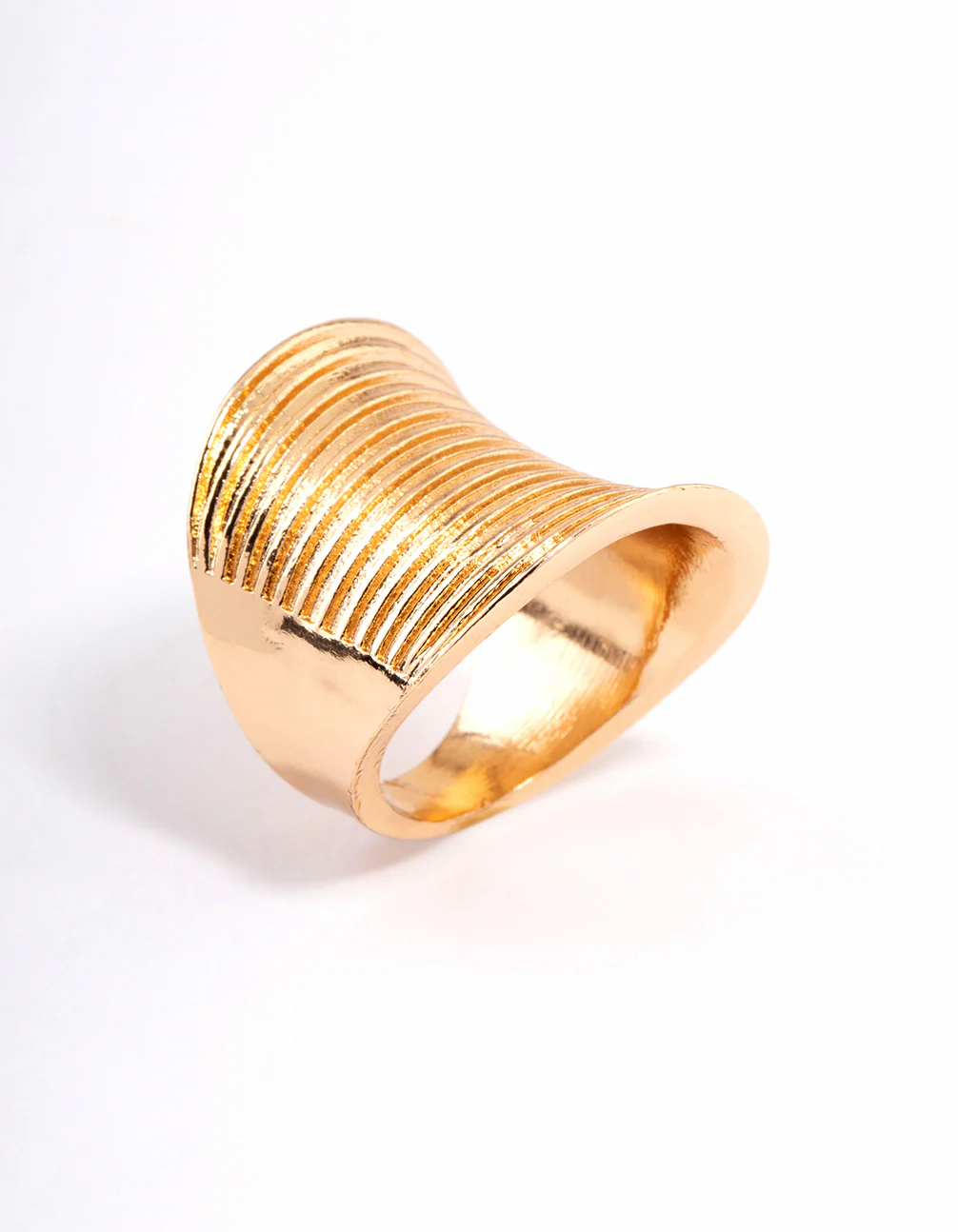 Gold Elongated Band Ring - Image 2
