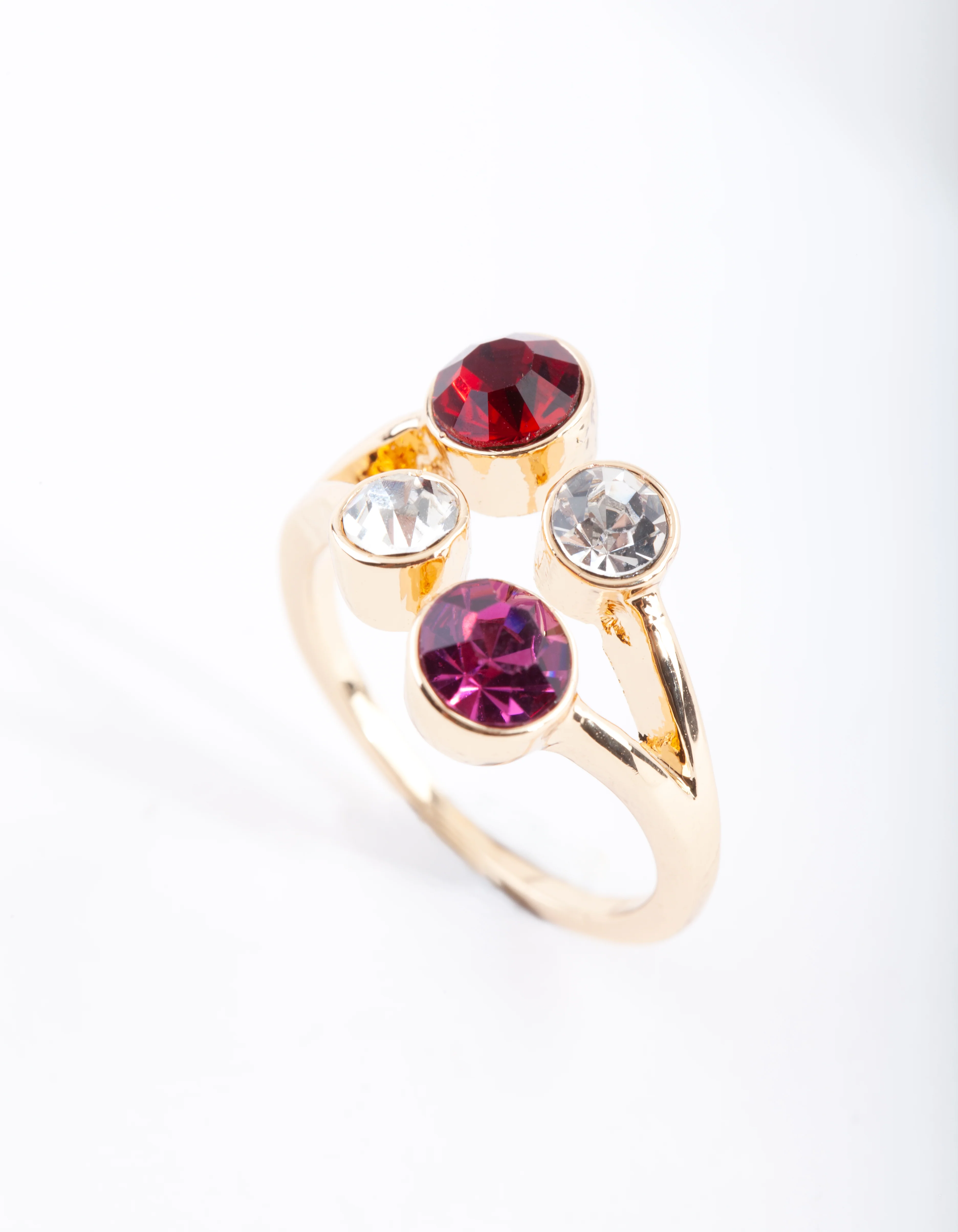 Gold Four Quarter Gem Ring - Image 2