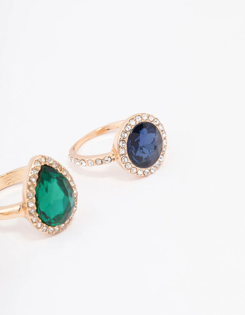 Gold Mixed Shape Halo Cocktail Ring - Image 3
