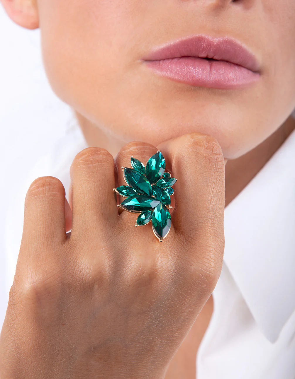 Gold Navette Cocktail Ring - Image 2