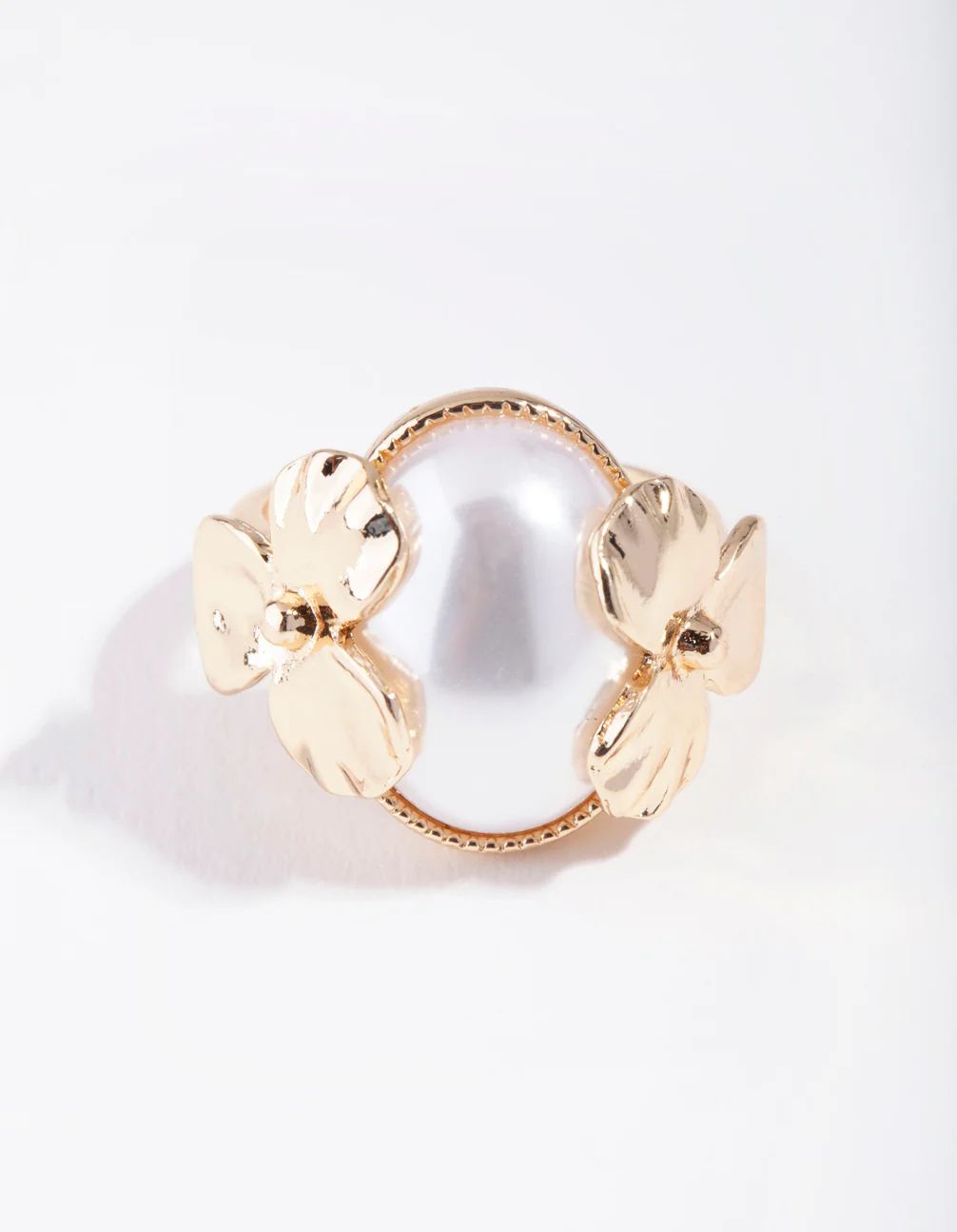 Gold Pearly Flower Ring - Image 2