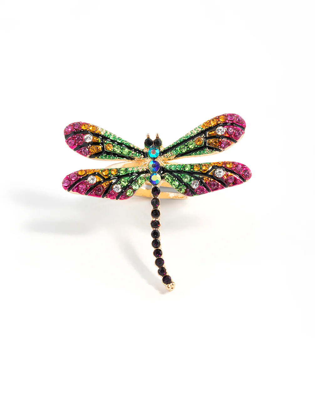 Gold Rainbow Dragonfly Ring - Image 3