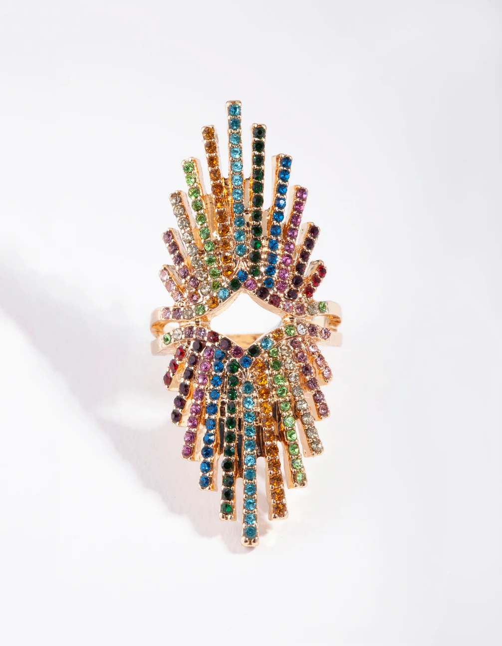 Statement Spray Diamante Ring - Image 2
