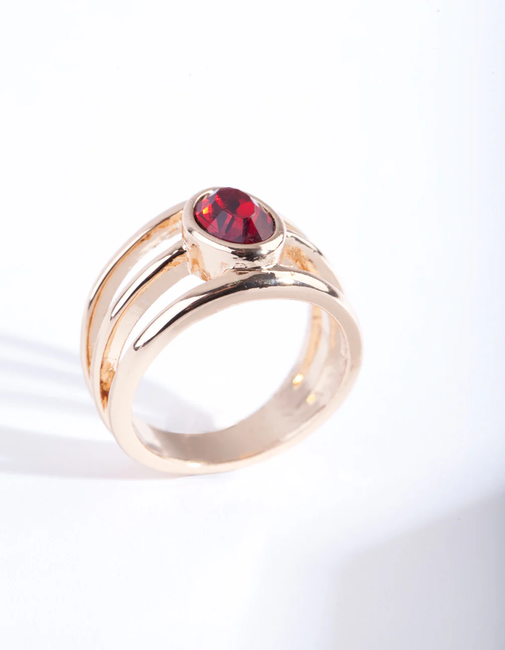 Gold Triple Band Diamante Ring - Image 2