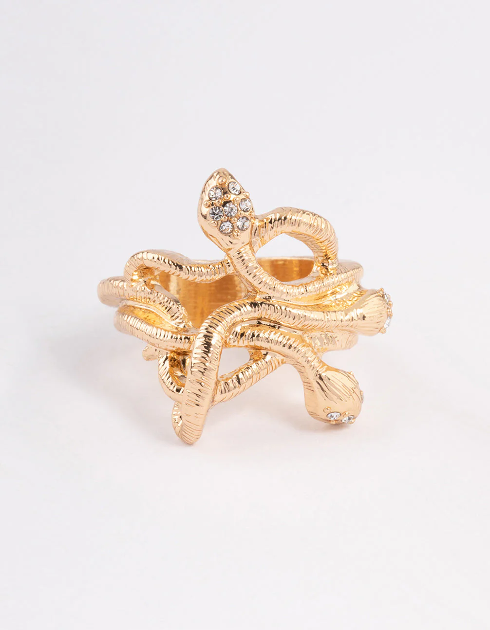 Gold Twisted Snake Ring - Image 3