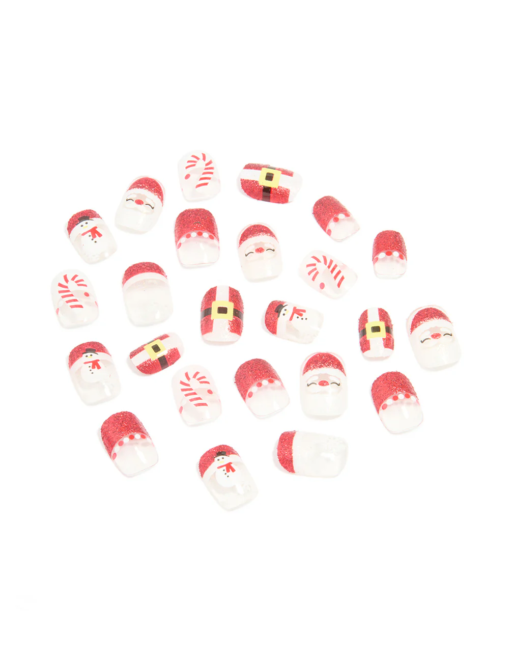 Santa Candy Cane Press-On Nail Set - Image 2