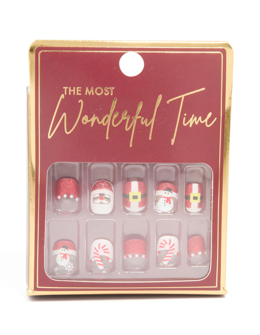Santa Candy Cane Press-On Nail Set - Image 3