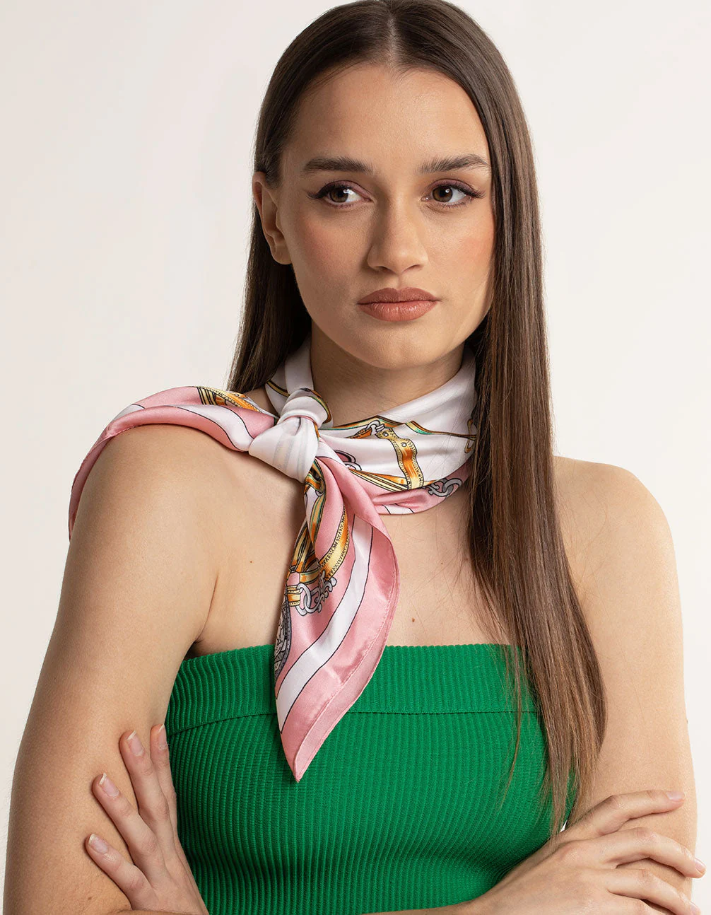 Fabric Blush Chain Print Scarf - Image 2