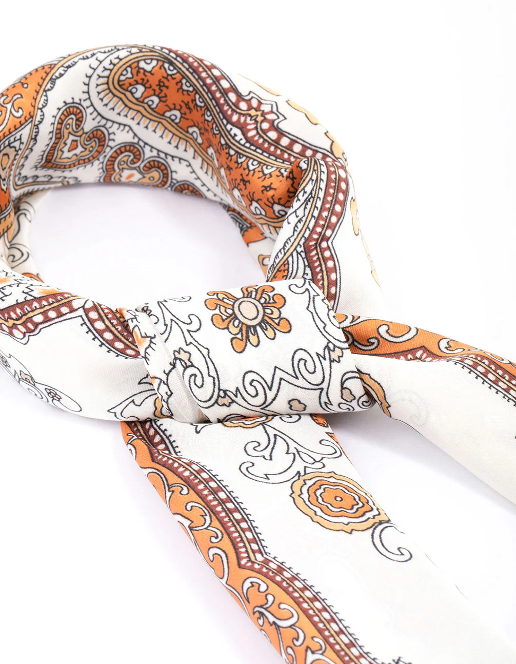 Brown Fabric Boho Western Scarf - Image 2