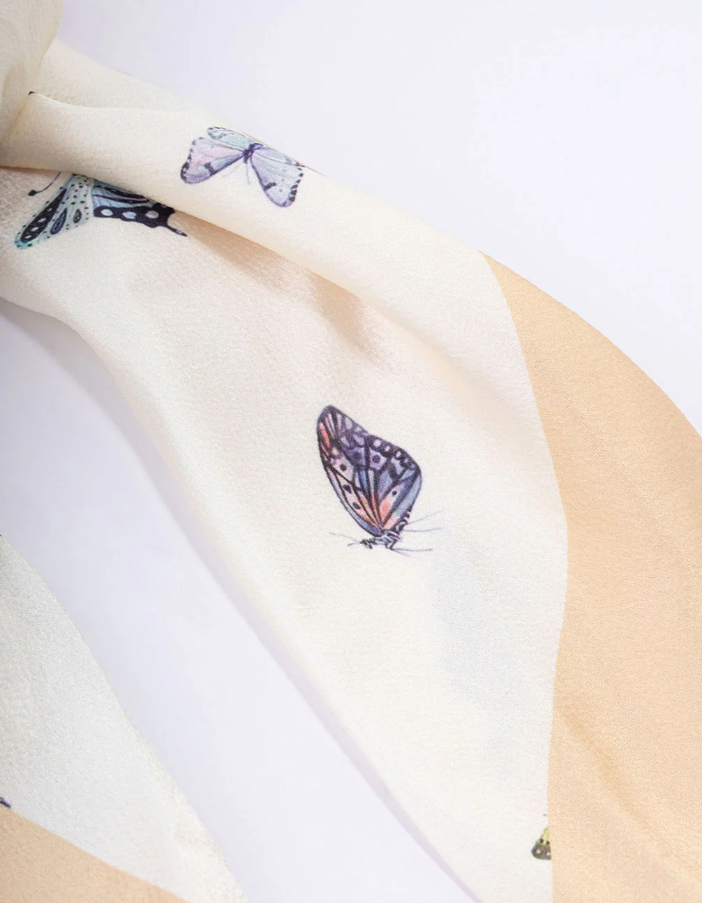 Fabric Yellow Butterfly Printed Scarf - Image 3