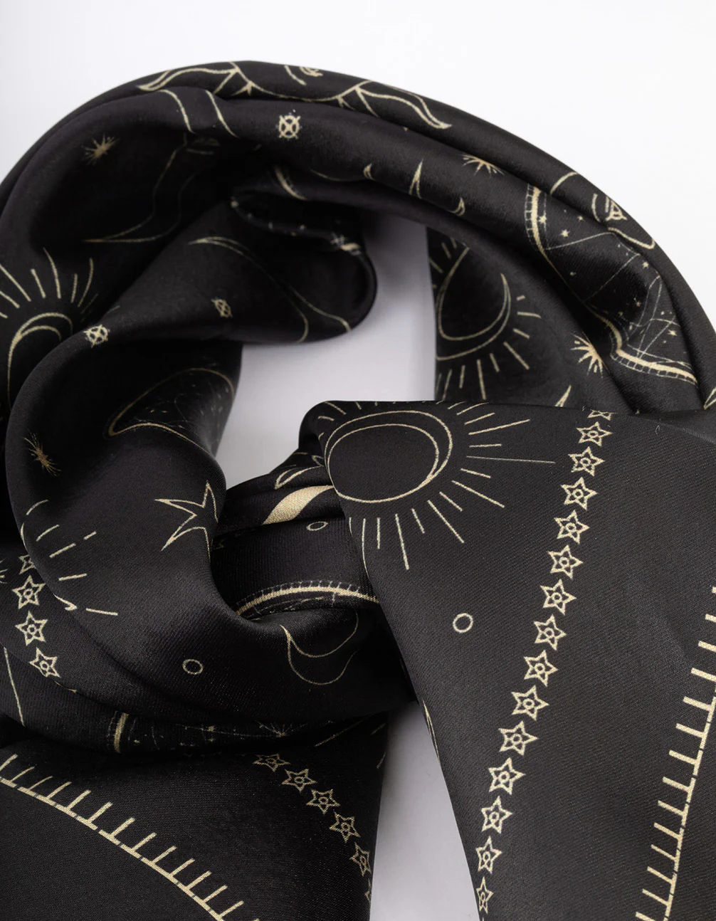 Fabric Black Celestial Print Scarf - Image 2