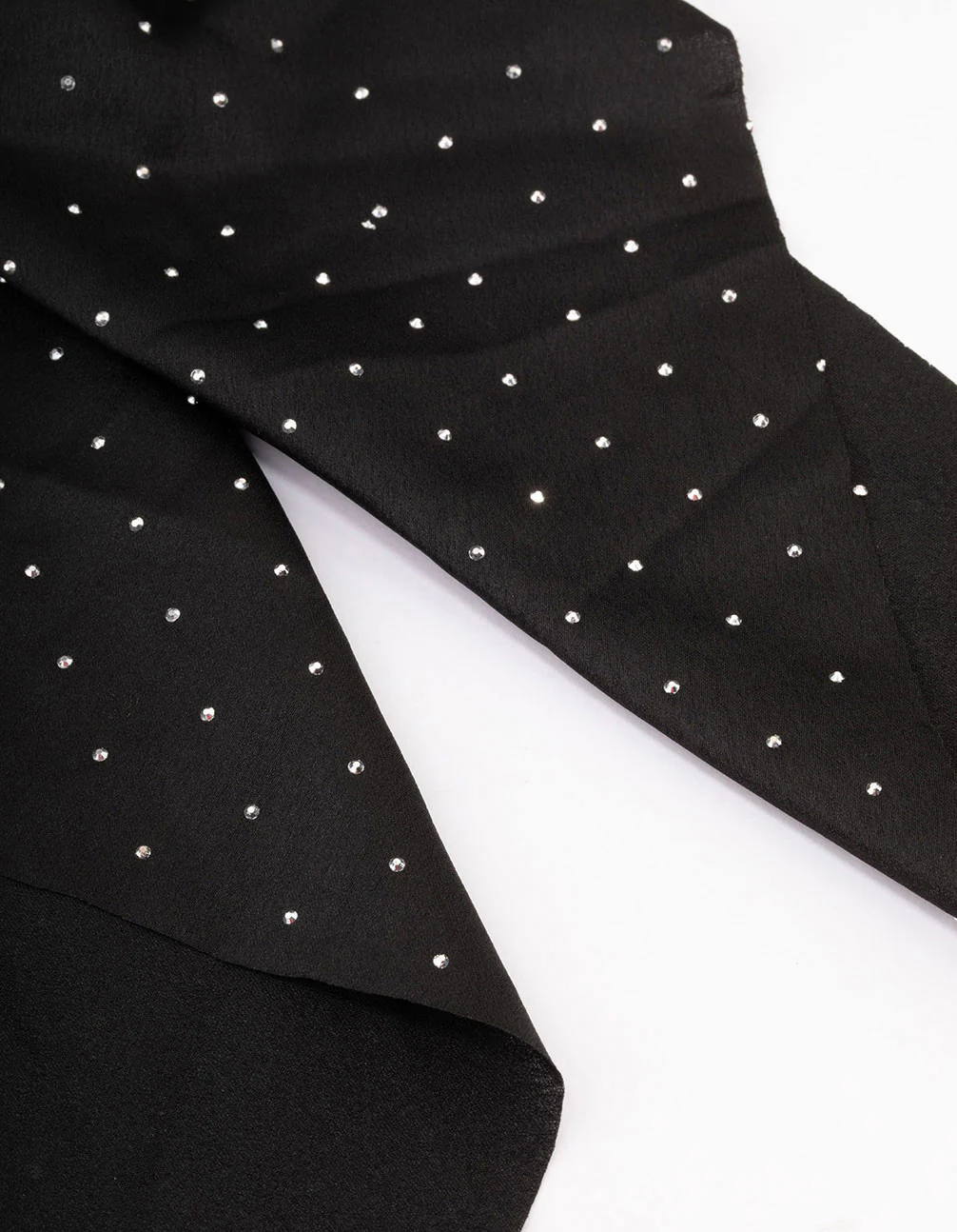 Black Diamante Satin Drop Hair Bow Clip - Image 3