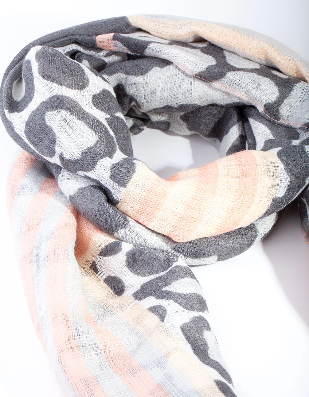 Leopard & Stripe Scarf - Image 2