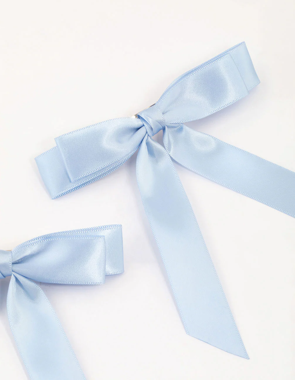 Blue Fabric Medium Double Loop Hair Bows Pack - Image 2