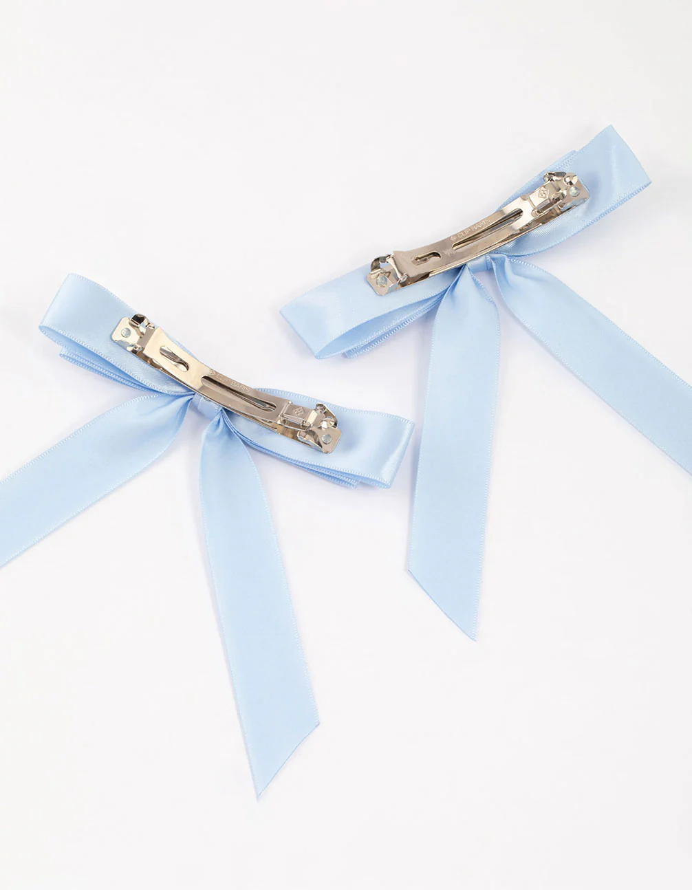 Blue Fabric Medium Double Loop Hair Bows Pack - Image 3