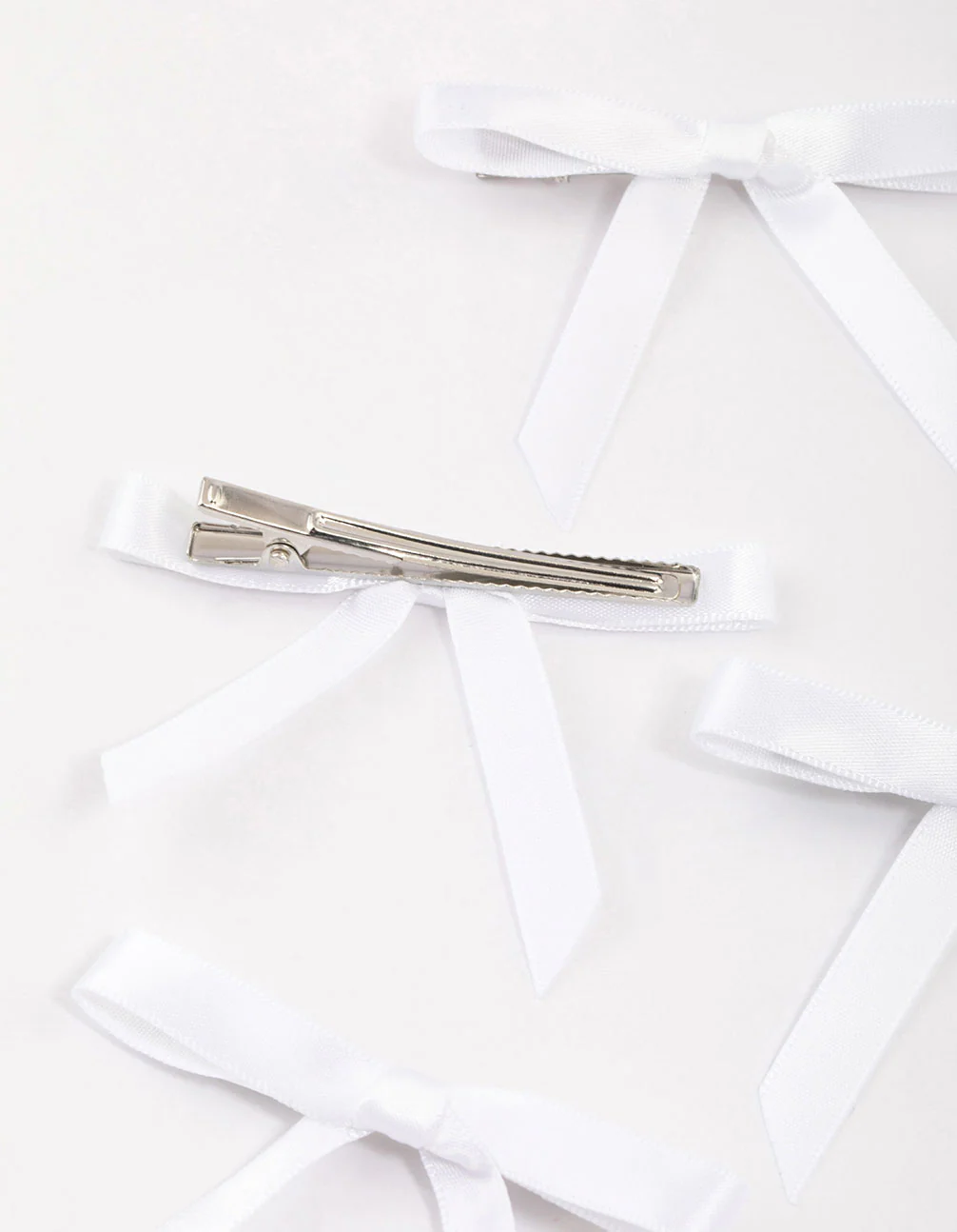 Fabric Mini Satin Hair Bows 4-Pack - Image 2
