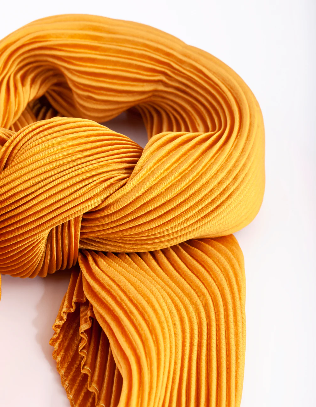 Gold Pleated Satin Bandana Hair Scarf - Image 2