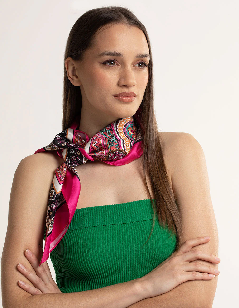 Fabric Pink Paisley Scarf - Image 2