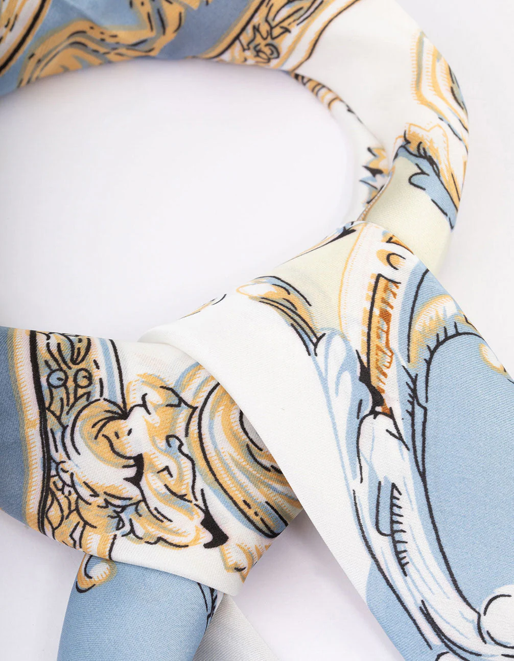 Blue Fabric Regal Printed Scarf - Image 2
