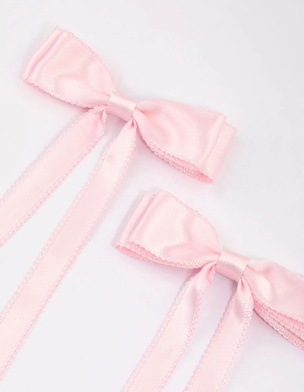 Pink Fabric Satin Scallop Hair Bows Pack - Image 2