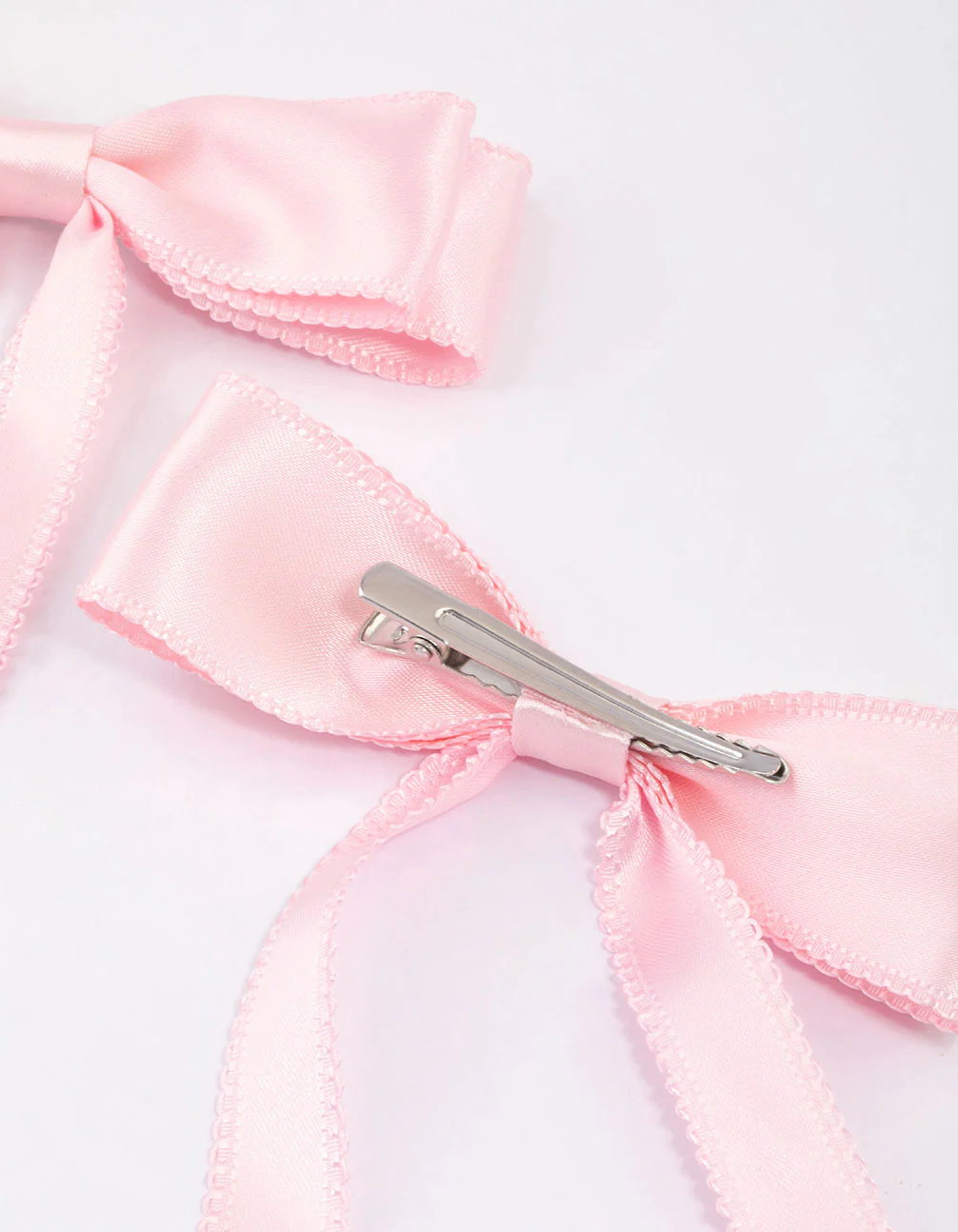Pink Fabric Satin Scallop Hair Bows Pack - Image 3