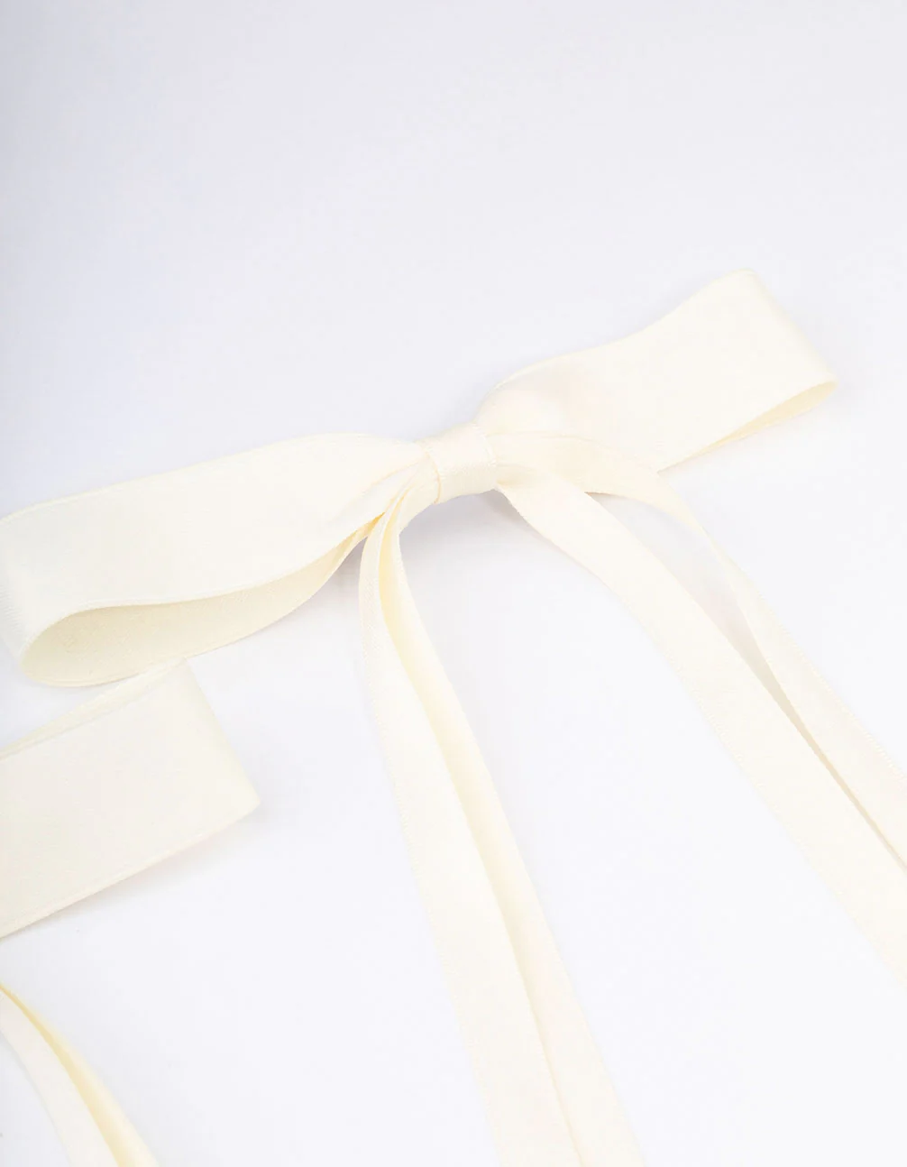 Cream Fabric Wide Skinny Hair Bow Pack - Image 2