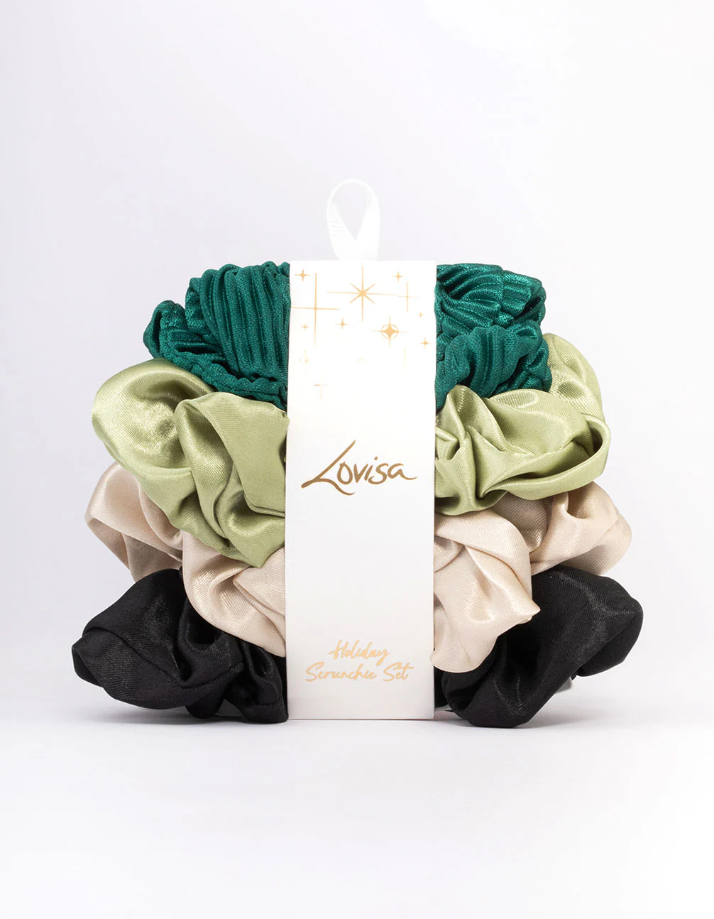 Green Christmas Hair Scrunchie Gift 4-Pack - Image 2