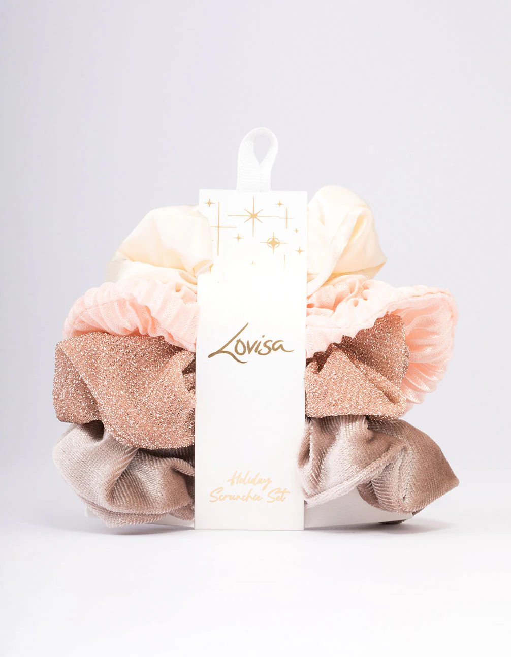 Ivory & Blush Christmas Hair Scrunchie Gift 4-Pack - Image 2