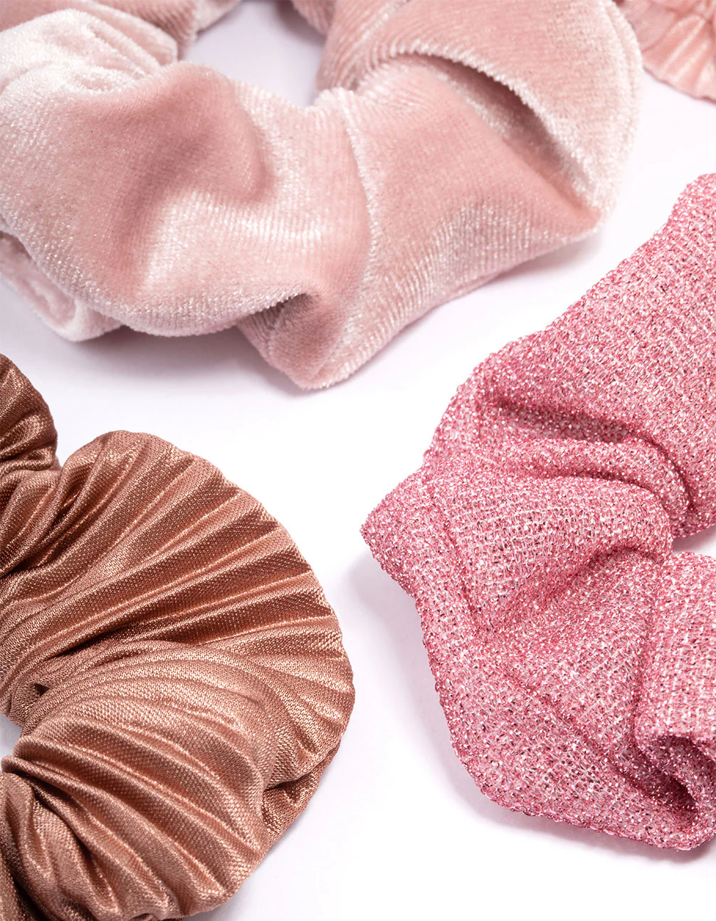 Pink Christmas Hair Scrunchie Gift 4-Pack - Image 3