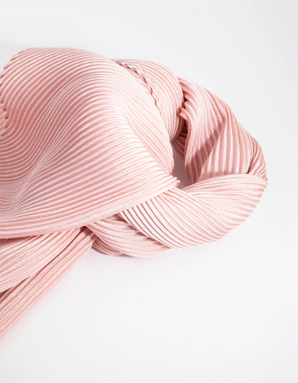 Blush Pleated Bandana Hair Scarf - Image 2