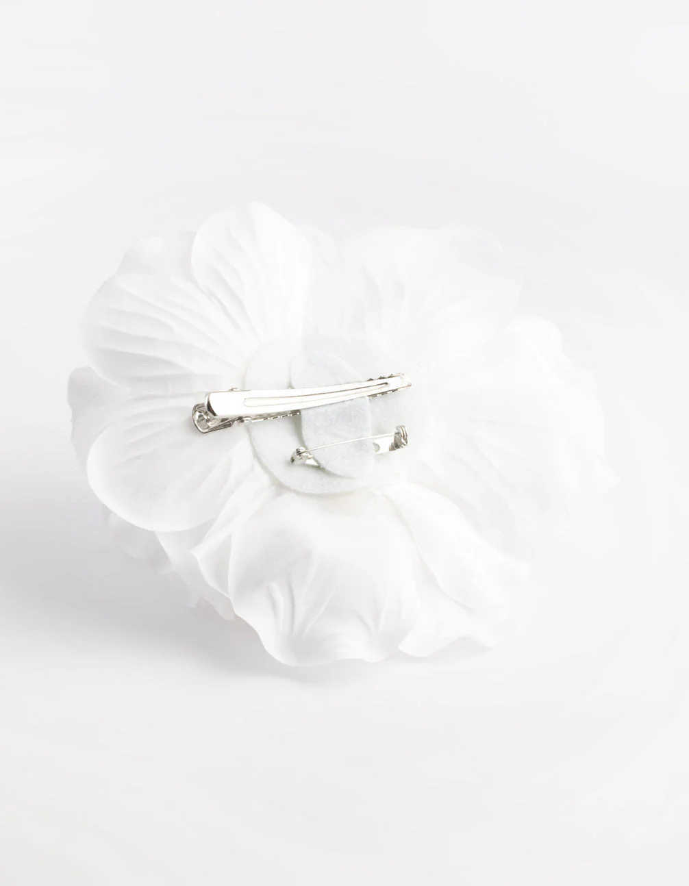 White Trio Rose Large Corsage Clip - Image 2