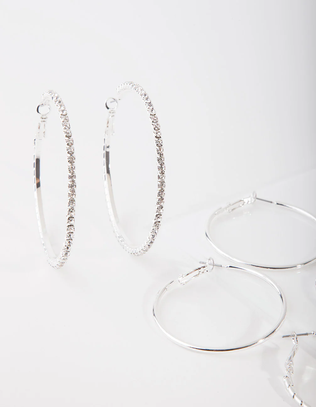 Silver Statement Diamante Earring Pack - Image 2