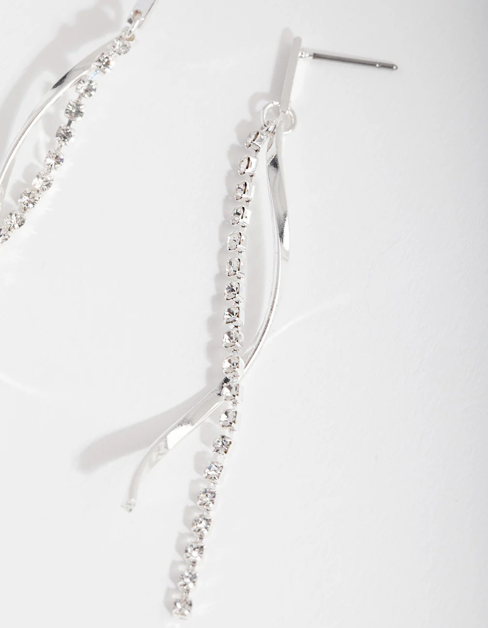 Silver Chain Twist Earrings - Image 2