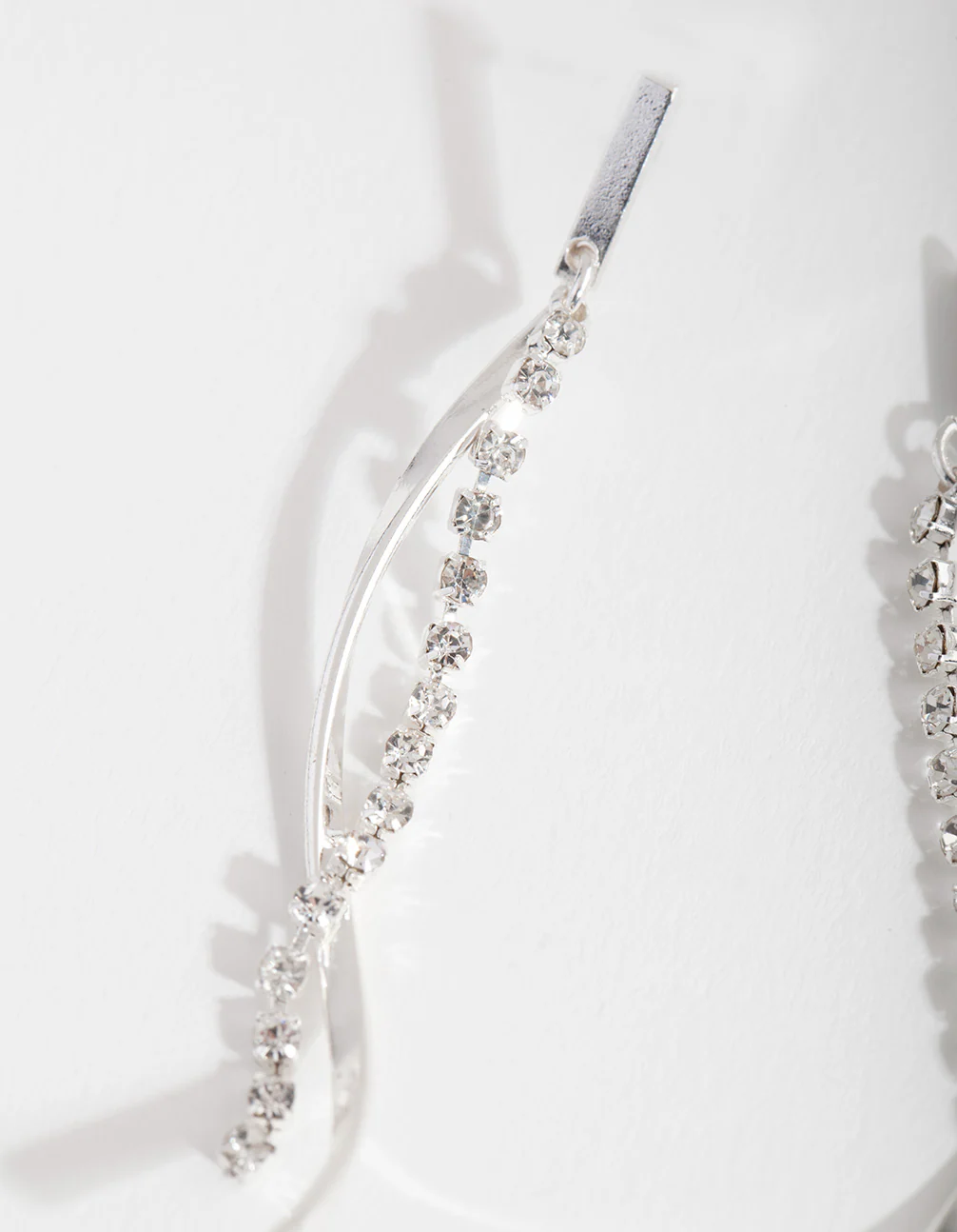 Silver Chain Twist Earrings - Image 3