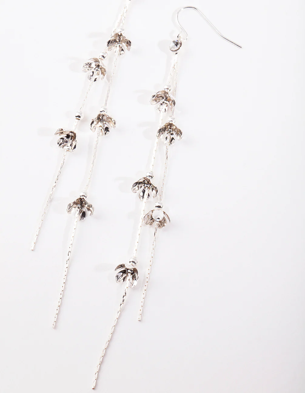 Silver Mini Petal Earrings - Image 2