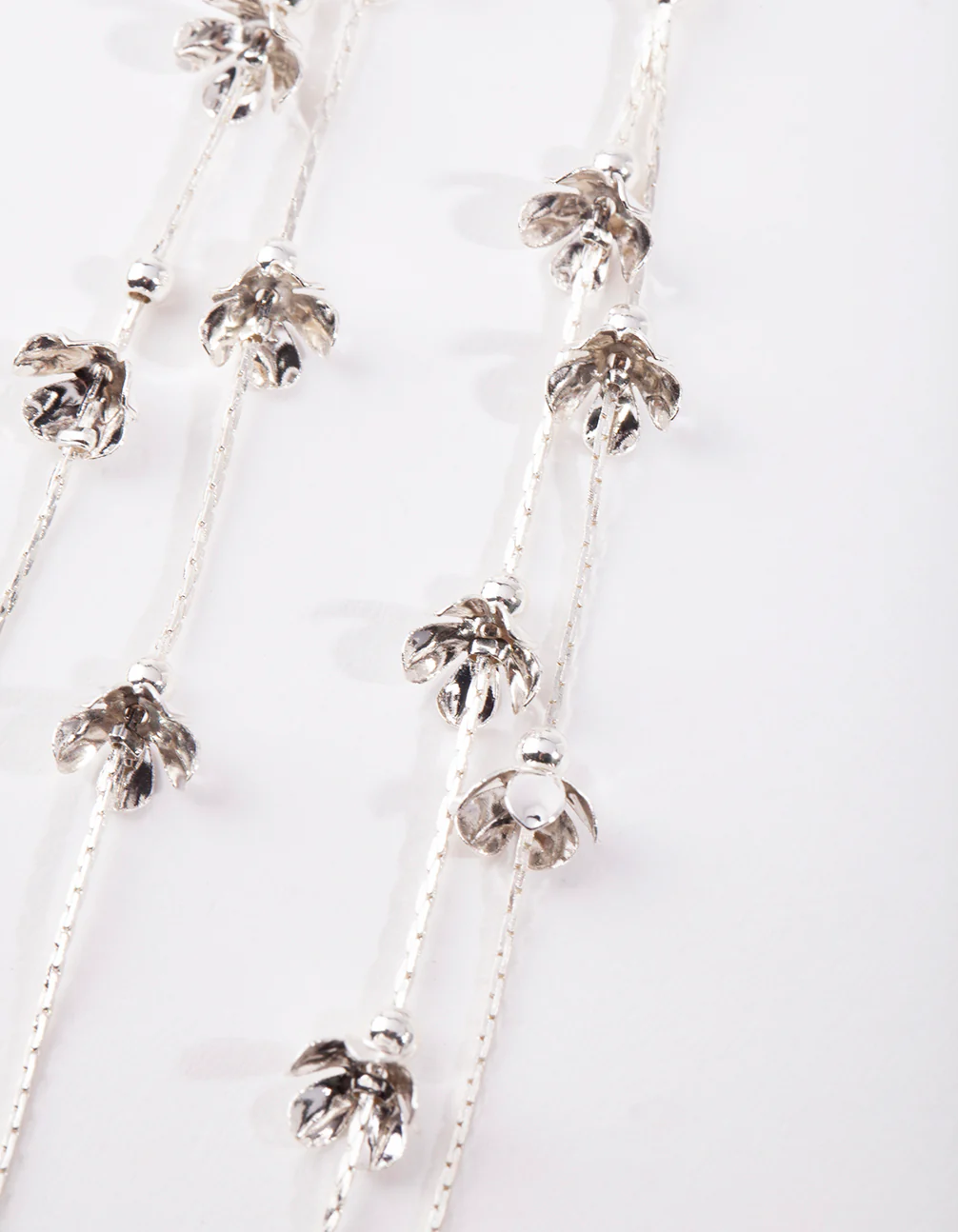 Silver Mini Petal Earrings - Image 3