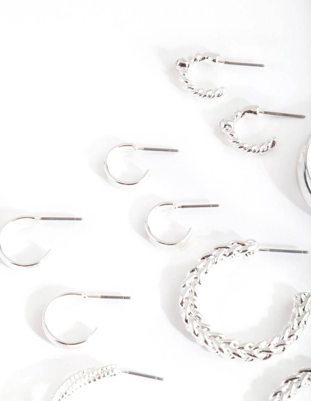 Silver Multi Twist Hoop Earring 6-Pack - Image 3