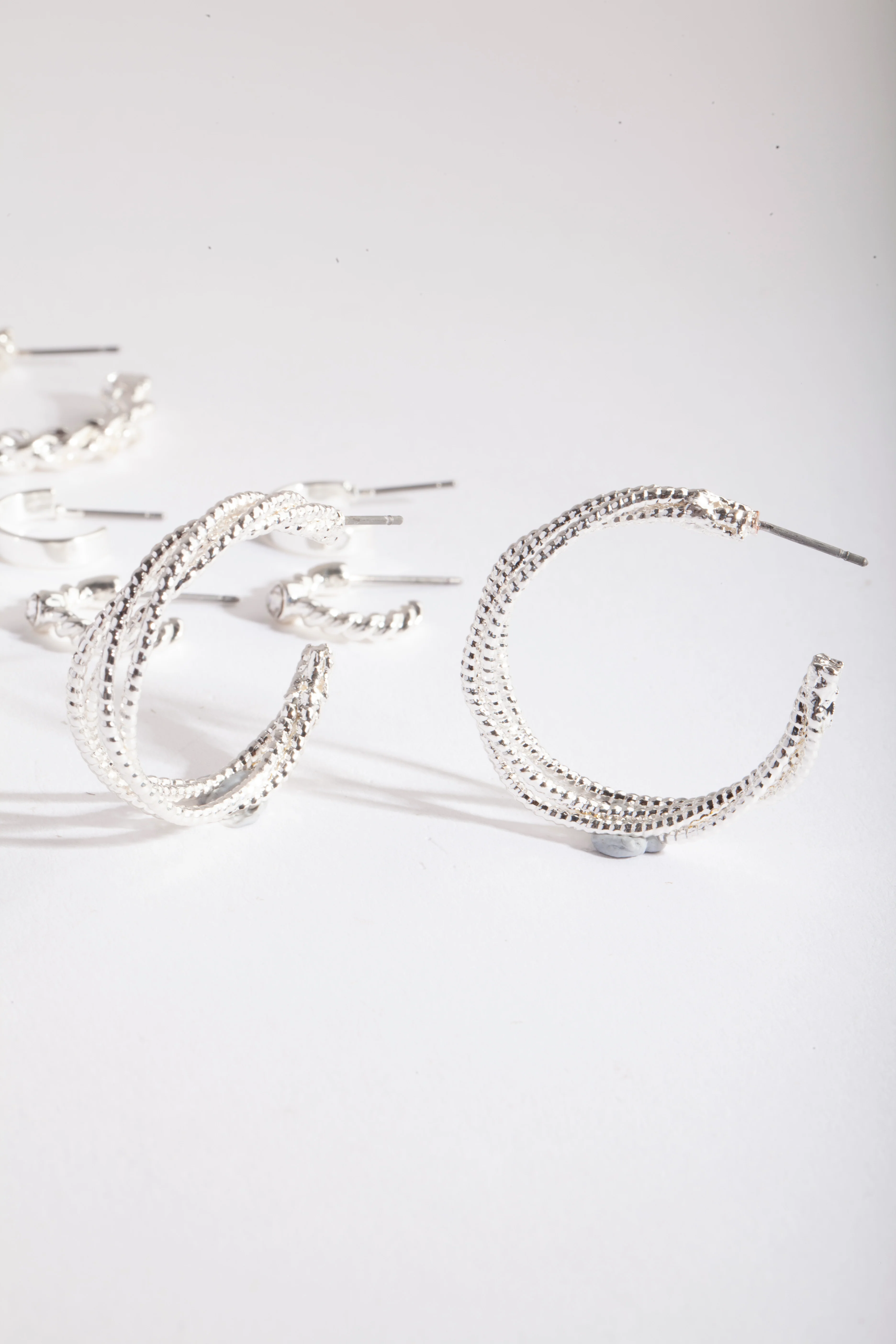 Silver Multi Twist Hoop Earring 6-Pack - Image 4