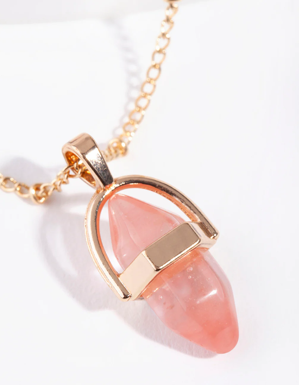 Gold Small Shard Topaz Stone Necklace - Image 3