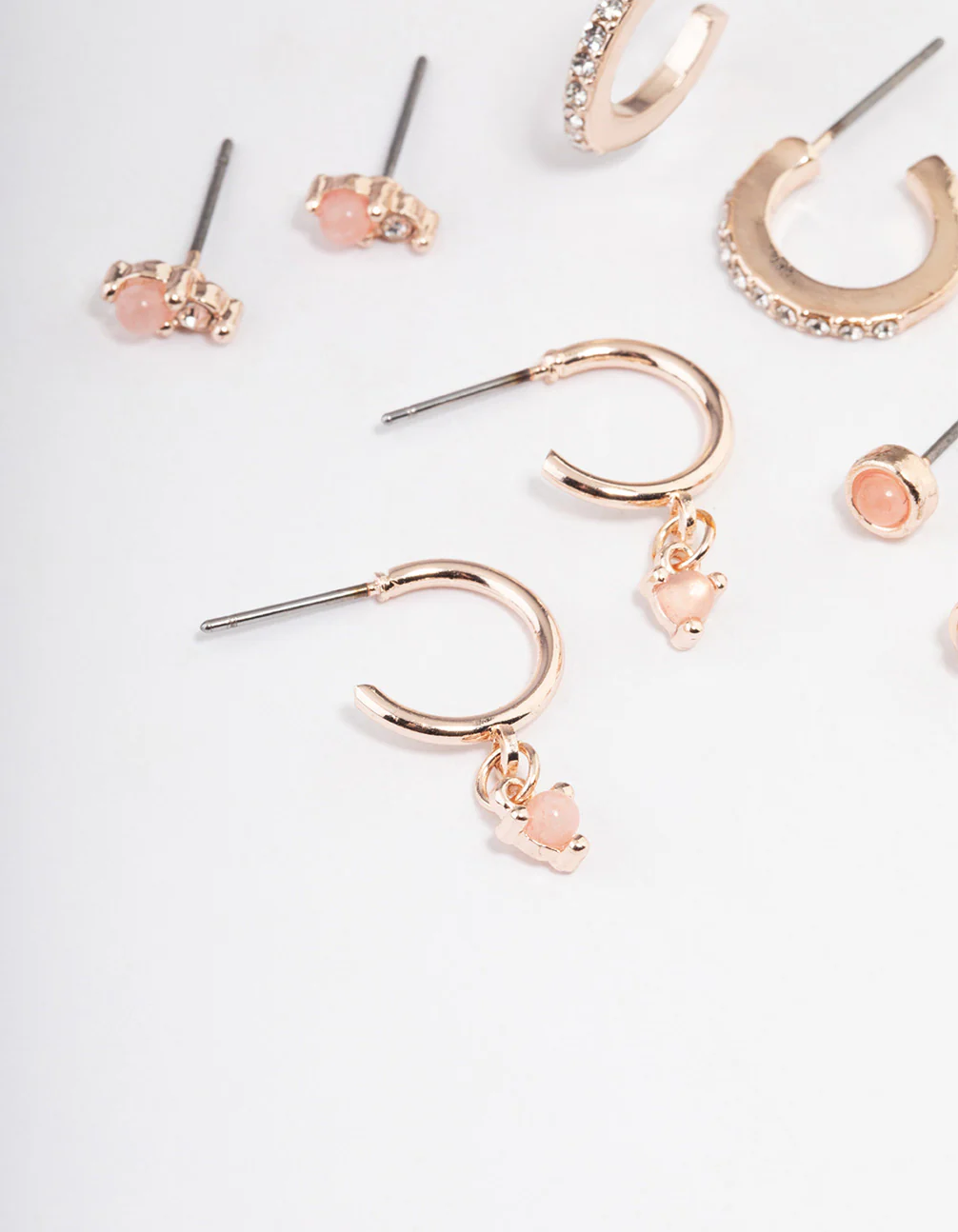 Rose Quartz Diamante Earring Stack Pack - Image 2
