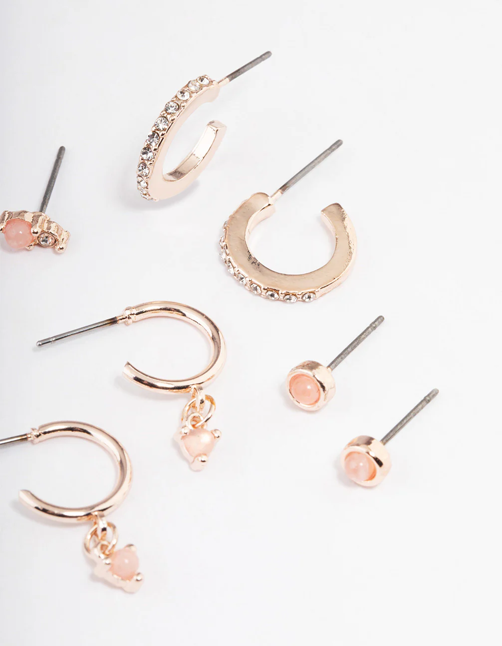 Rose Quartz Diamante Earring Stack Pack - Image 3
