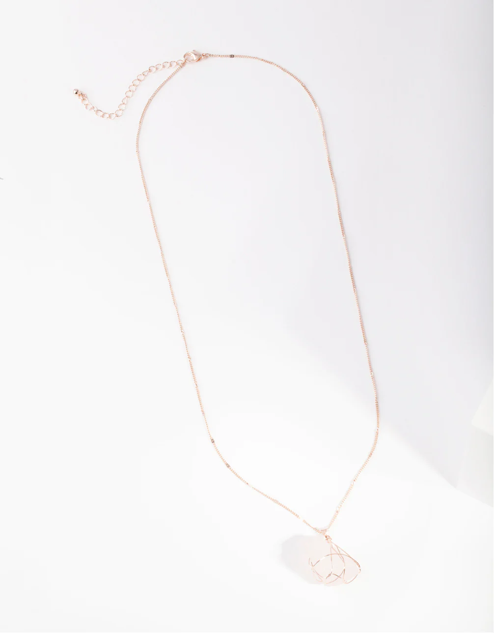 Rose Gold Wire Wrapped Rose Quartz Necklace - Image 2