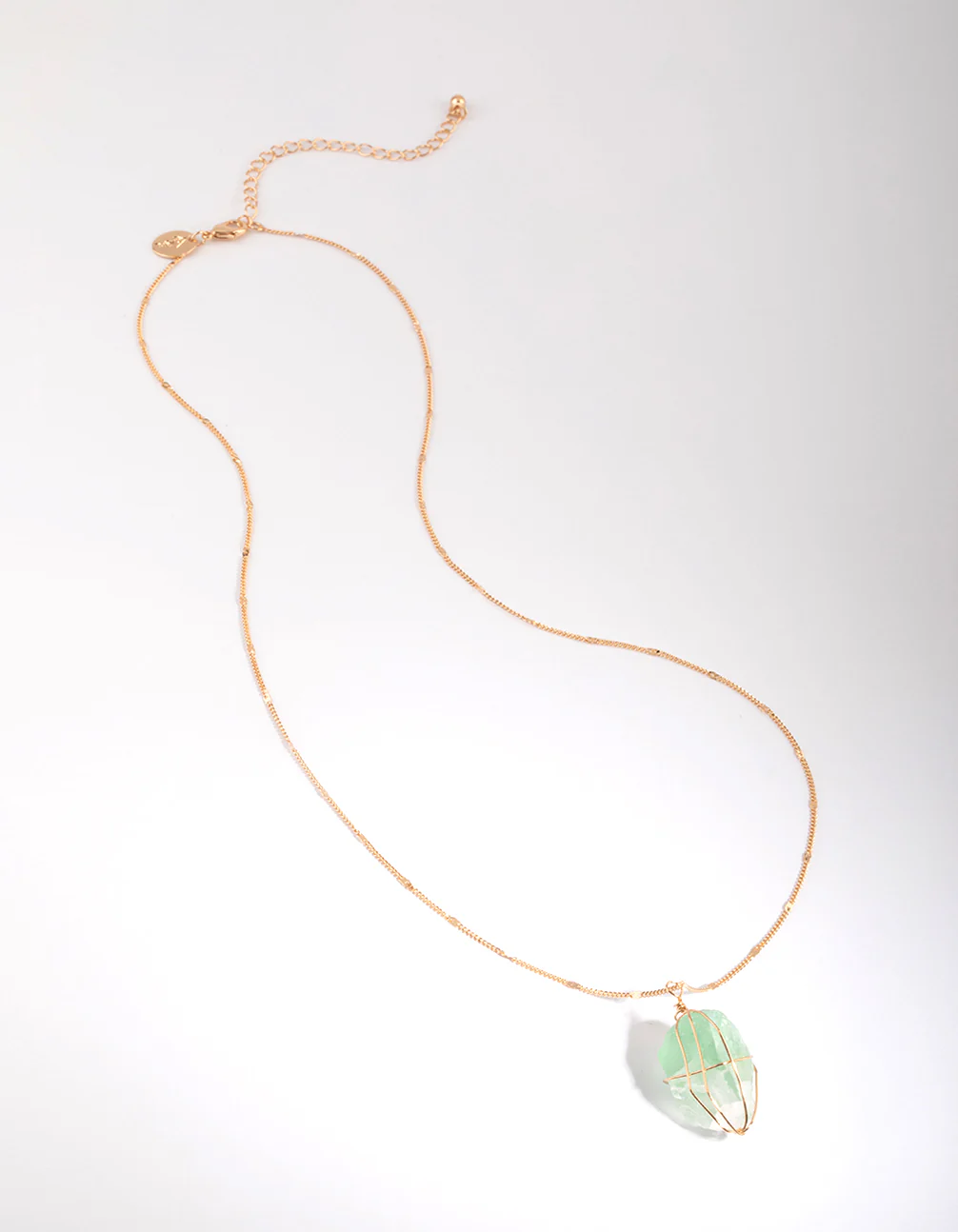 Gold Green Fluorite Statement Necklace - Image 2