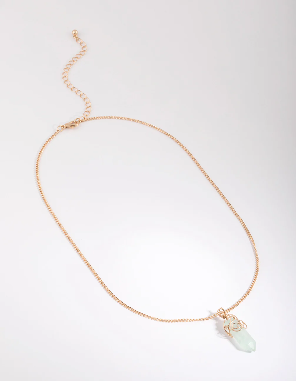 Gold Green Fluorite Shard Necklace - Image 2